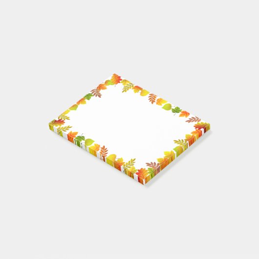 Herbstlaube in Weiß Post-it Klebezettel (angewinkelt)