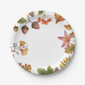 Herbstlaube mit Nuss und Ahorn Blätter Herbst   Pappteller (Vorderseite)