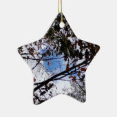 Herbstlaube mit Peeking Blue Sky Keramik Ornament (Rechts)