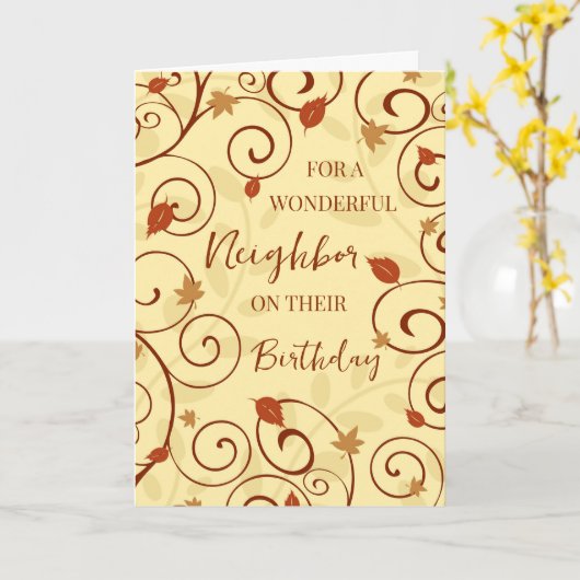 Herbstlaube Nachbarschaft Geburtstag Karte (Gelbe Blume)
