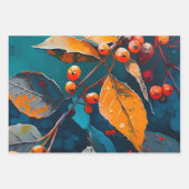 Herbstlaube Öl lackiert. Abstraktes Herbstblättern Geschenkpapier Set (Vorderseite 2)