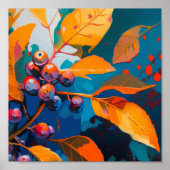 Herbstlaube Öl lackiert. Abstraktes Herbstblättern Poster (Vorne)