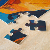 Herbstlaube Öl lackiert. Abstraktes Herbstblättern Puzzle (Seite)