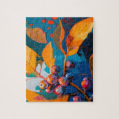 Herbstlaube Öl lackiert. Abstraktes Herbstblättern Puzzle (Vertikal)