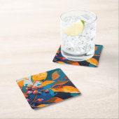 Herbstlaube Öl lackiert. Abstraktes Herbstblättern Rechteckiger Pappuntersetzer (Vor Ort)