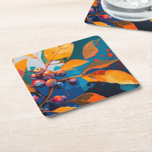 Herbstlaube Öl lackiert. Abstraktes Herbstblättern Rechteckiger Pappuntersetzer (angewinkelt)