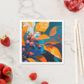 Herbstlaube Öl lackiert. Abstraktes Herbstblättern Serviette (Beispiel)