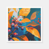 Herbstlaube Öl lackiert. Abstraktes Herbstblättern Serviette (Vorderseite)