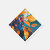 Herbstlaube Öl lackiert. Abstraktes Herbstblättern Serviette (Ecke)