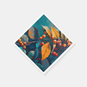 Herbstlaube Öl lackiert. Natur Herbstblätterung Serviette (Ecke)