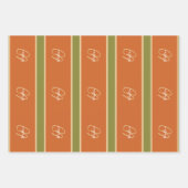 Herbstlaube Orange und Green Mit Monogramm Geschenkpapier Set (Vorderseite 3)