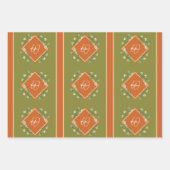 Herbstlaube Orange und Green Mit Monogramm Geschenkpapier Set (Vorderseite 2)