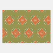 Herbstlaube Orange und Green Mit Monogramm Geschenkpapier Set (Vorderseite)