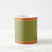 Herbstlaube Orange und Green Mit Monogramm Kaffeetasse (Mittel)