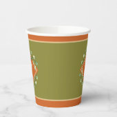 Herbstlaube Orange und Green Mit Monogramm Pappbecher (Links)
