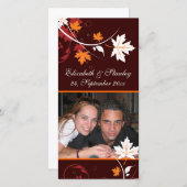 Herbstlaube Orangefarbene weiße Hochzeit Speichern Save The Date (Vorne/Hinten)