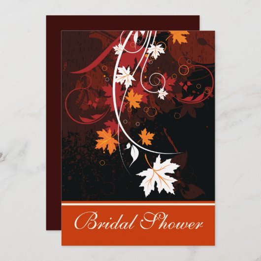 Herbstlaube Orangenfarbenes Brautparty Einladung (Vorne/Hinten)