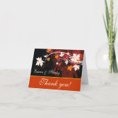 Herbstlaube Orangenweiße Hochzeit Danke (Vorderseite)