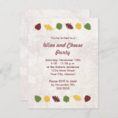 Herbstlaube Party Einladungen Wein und Käse (Vorne/Hinten)