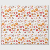 Herbstlaube, Pumpkins & gemütliche saisonale Desig Geschenkpapier (Flach)