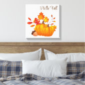 Herbstlaube Pumpkins überwundene Canvas Art Leinwanddruck (Insitu (Schlafzimmer))