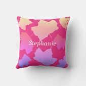 Herbstlaube Rosa Ombre Namensvorlage Niedlich Kissen (Rückseite)