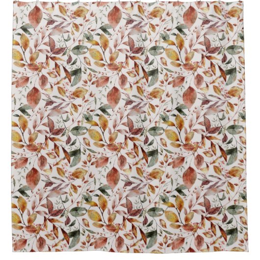 Herbstlaube Rot-Gelb-Orange Duschvorhang (Vorderseite)