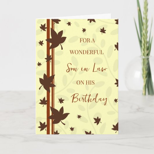 Herbstlaube Son Law Geburtstag Karte (Vorderseite)