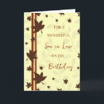 Herbstlaube Son Law Geburtstag Karte<br><div class="desc">Geburtstagskarte für Jurysohn mit Herbstgeburtstag mit Herbstlaub-Design und nachdenklichem Vers.</div>