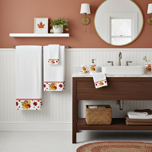 Herbstlaube und Beeren Badehandtuch Set