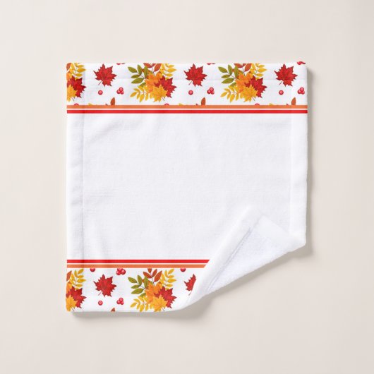 Herbstlaube und Beeren Badehandtuch Set (Waschlappen)