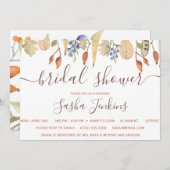 Herbstlaube und Berries Bridal Dusche Einladung (Vorne/Hinten)