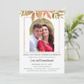 Herbstlaube und Foto - feierliche Bewerbung Einladung (Stehend Vorderseite)