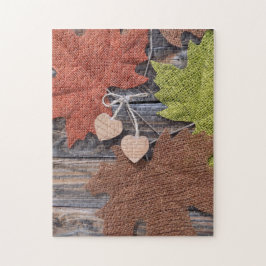 Herbstlaube und Herz Puzzle