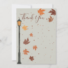 Herbstlaube und Lichter Dankeskarte
