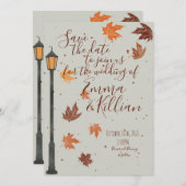 Herbstlaube und Lichter Save The Date (Vorne/Hinten)