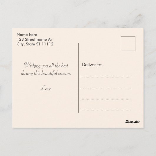 Herbstlaube und Niedlicher Elf Erntedank Postkarte (Rückseite)