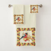Herbstlaube und Vögel Badhandtuch Set (Insitu)