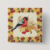 Herbstlaube und Vögel Button (Vorderseite)