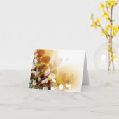 Herbstlaube und Vögel in Mitteilungskarten im Herb (Gelbe Blume)