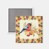 Herbstlaube und Vögel Magnet (Vorderseite/Rückseite)