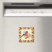 Herbstlaube und Vögel Magnet (In Situ (Geschirrspüler))