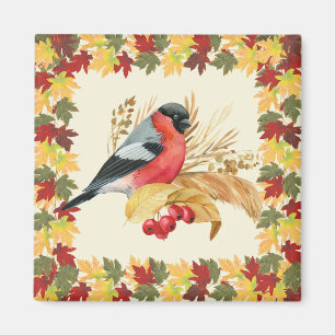 Herbstlaube und Vögel Magnet