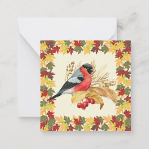 Herbstlaube und Vögel Mitteilungskarte