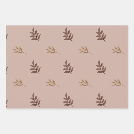 Herbstlaube Wasserfarbe Geschenkpapier Set (Vorderseite 3)