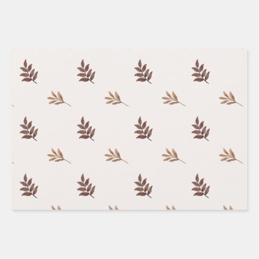 Herbstlaube Wasserfarbe Geschenkpapier Set (Vorderseite 2)