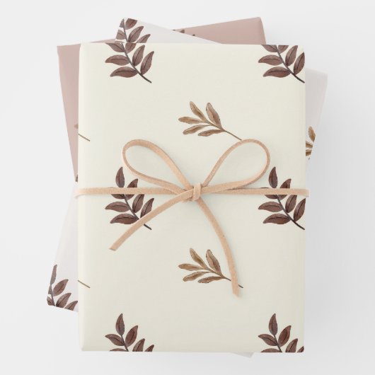 Herbstlaube Wasserfarbe Geschenkpapier Set (Beispiel)