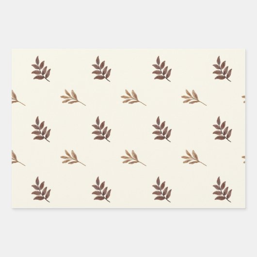 Herbstlaube Wasserfarbe Geschenkpapier Set (Vorderseite)