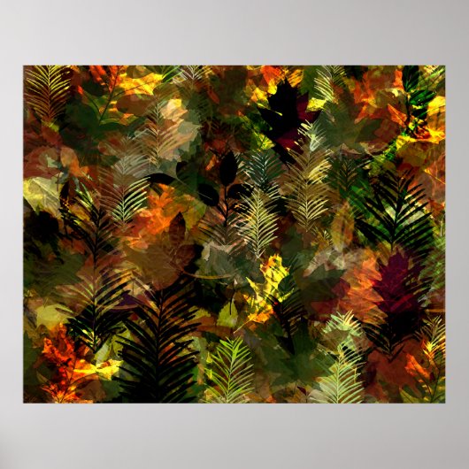 Herbstlaube Wasserfarbenplakat Poster (Vorne)