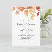 Herbstlaube Weiß mit Wegweiser Probe Abendessen Einladung (Stehend Vorderseite)